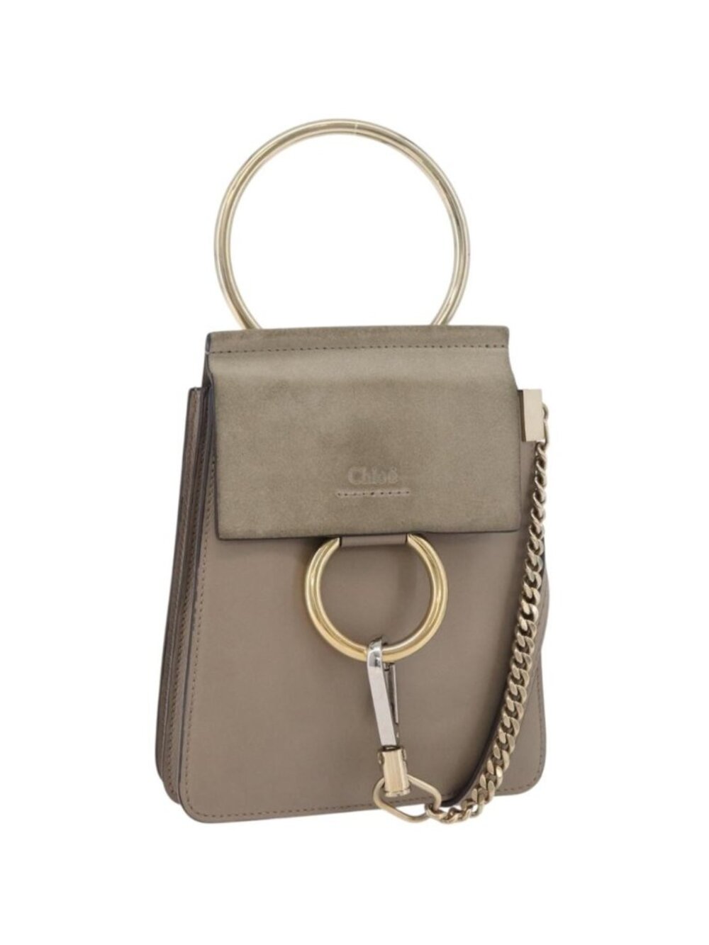 Chloe Fay Shoulder Bag Leather Beige Gold